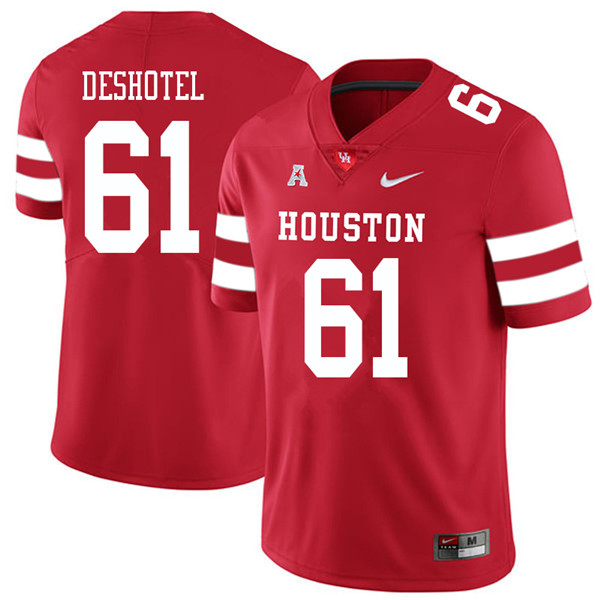 2018 Men #61 Ryan Deshotel Houston Cougars College Football Jerseys Sale-Red